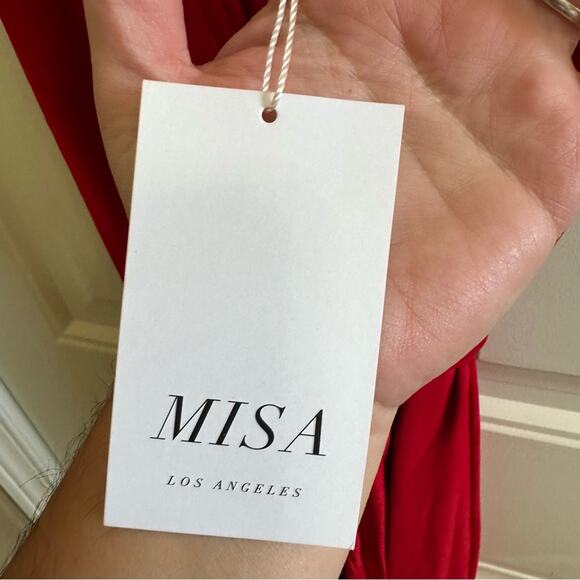 MISA Los Angeles women’s hi Lo dress medium NWT red - Picture 10 of 12